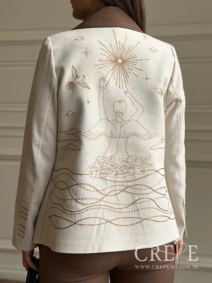 مانتو کتی پشت گلدوزی طرح فرشته