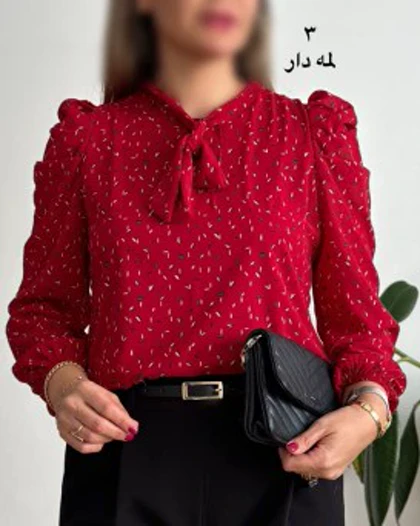 شومیز حریر آستین پفی5