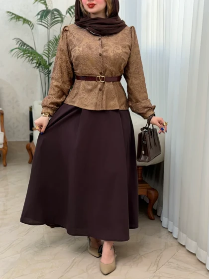 شومیز دامن دانتل 3791