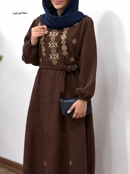 پیراهن مانتویی گلدوزی شیوا