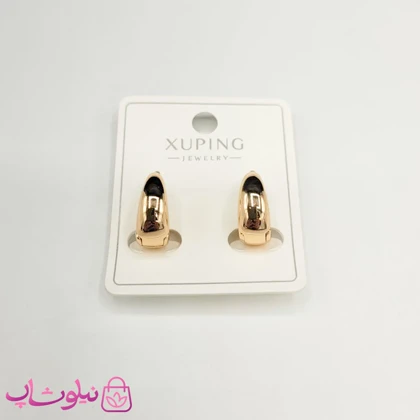 گوشواره زنانه حلقه‌ای ژوپینگ طلایی مدل کلاسیک کد 150