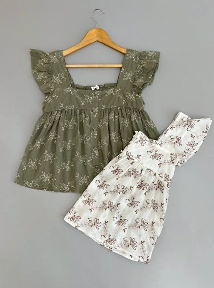 تاپ استین چین خامه دوزی کد 2775