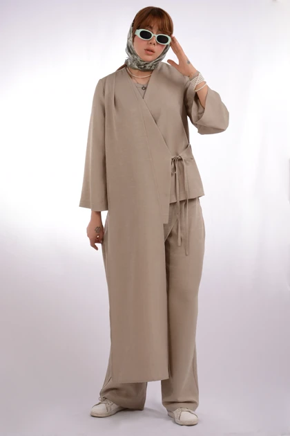 شلوار زنانه بنددار اطلس