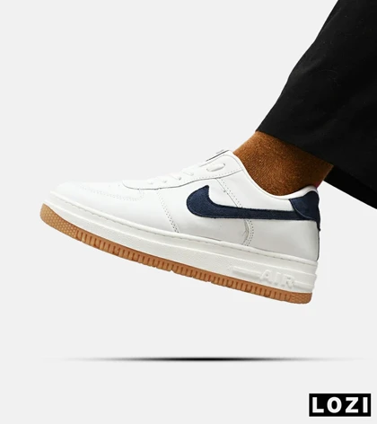 کفش کتانی بزرگ پا سفید سرمه ای نایک NIKE AIR FORCE مدل 5116