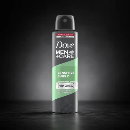 اسپری دئودورانت ضد تعریق مردانه داو Sensitive Shield حجم 250ml