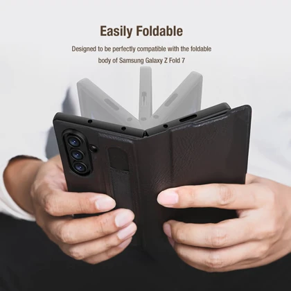 کیف گوشی سامسونگ Galaxy Z Fold7 نیلکین Nillkin Aoge Leather - قابل تبدیل به هولدر موبایل
