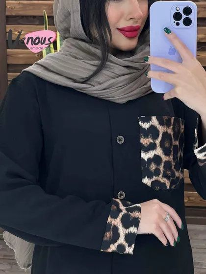 شومیز ابروبادی جیب پلنگی