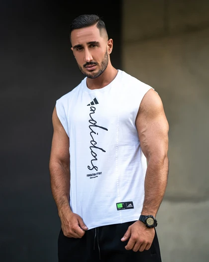 رکابی ورزشی وست ADIDAS سفید فری سایز