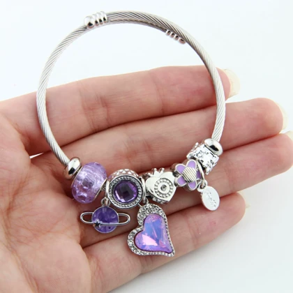 دستبند پاندورا مدل قلب و کهکشان