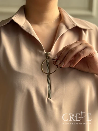 شومیز سایزبزرگ زیپ حلقه‌ای