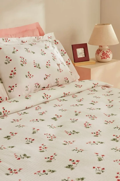 سرویس روتختی پیکه دو نفره Karaca Home مدل Silvie پنبه - قرمز