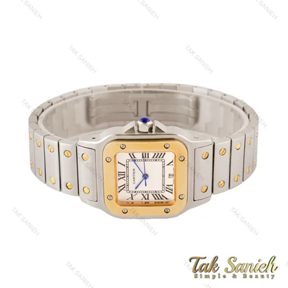 ساعت کارتیر سانتوس زنانه دو رنگ طلایی نقره ای Cartier-4218-L