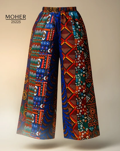 شلوار زنانه سایز بزرگ با طرح سنتی آفریقایی