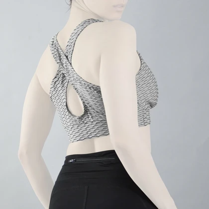 نیم‌تنه ورزشی زنانه مدل CT5423 طوسی روشن