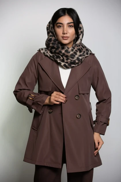 بارانی سانتانا دکمه دوبل میدی