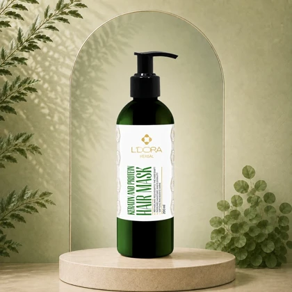 ماسک گیاهی پروتئینه و کراتینه موی سر لدورا هربال