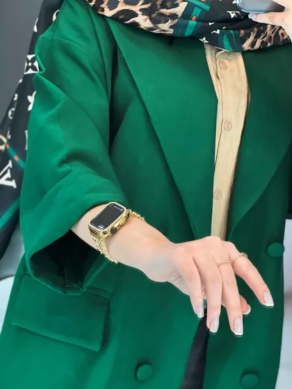 مانتو کتی چهاردکمه آستین دوبل