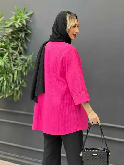 مانتو جلو باز مروارید دوزی