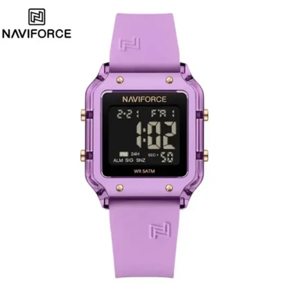 ساعت دیجیتال نیوی فورس مدل NF7120 بند رابر بنفش مدل m-10381