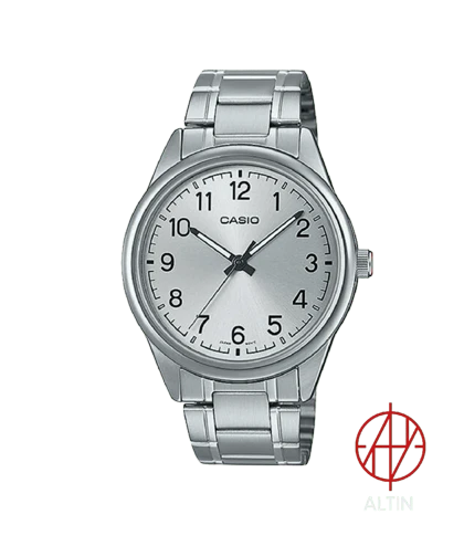 ساعت مچی مردانه کاسیو Casio مدل MTP-V005D-7B4UDF – کلاسیک تمام نقره‌ای با اعداد عربی