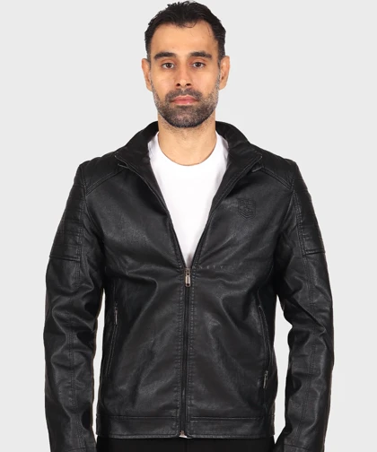 کت چرم مردانه ساده 8822