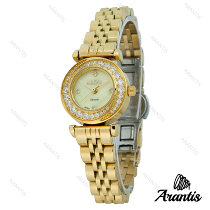 ساعت الکسا 2000z زنانه تمام طلایی دورنگین w-10106