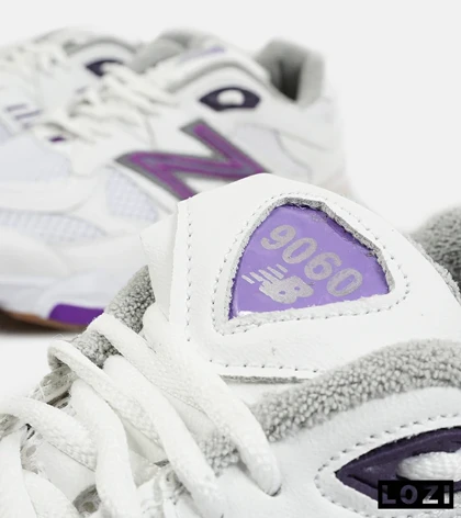 کفش کتانی مردانه و زنانه سفید بنفش NEW BALANCE 9060 مدل 2153