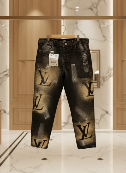 شلوار مام کاستوم شده طرح LV