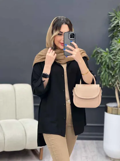مانتو دکمه مخفی بغل چاک