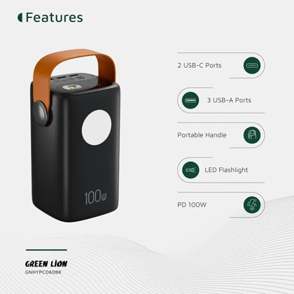 پاور بانک 60000 فست شارژ گرین لاین (Green Lion ) اصلی مدل GL-PB94