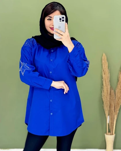 شومیز مجلسی نگین‌دار