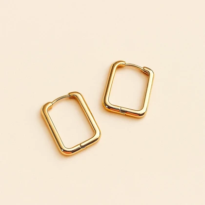 گوشواره طلایی مستطیلی مینیمال | ساده و خاص