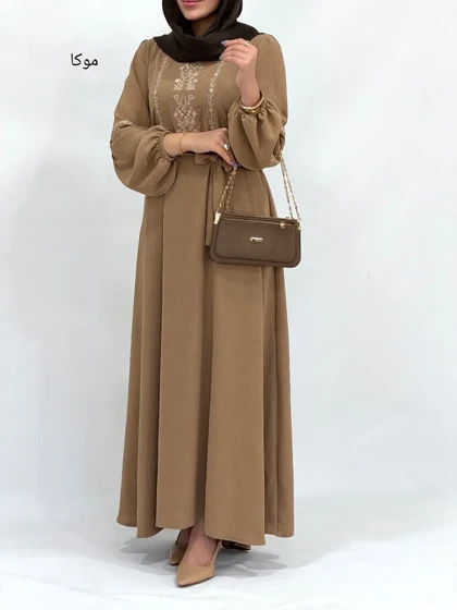 پیراهن بلند سوپرکلوش گلدوزی لعیا