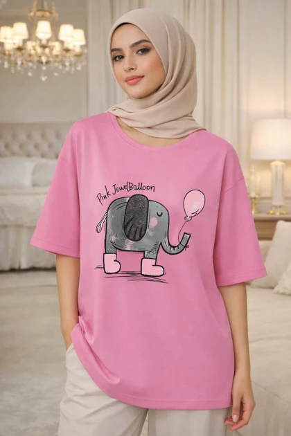 خرید تیشرت زنانه طرح فیل کد 10025 گالری روژانو