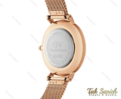 ساعت دنیل ولینگتون رزگلد زنانه بند حصیری صفحه قهوه ای Daniel-3925-32-L