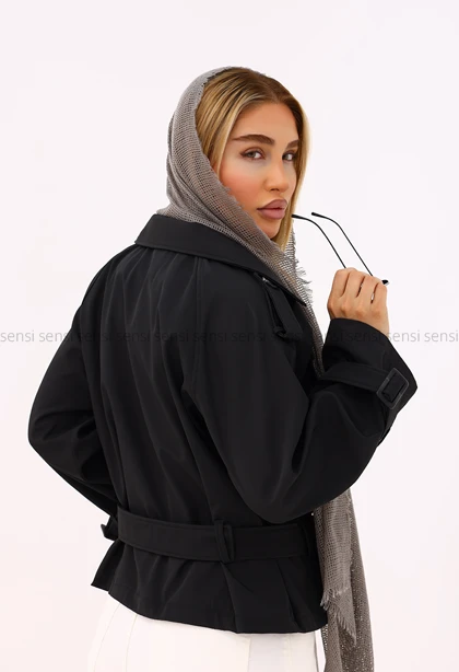بارانی زنانه آستر دار یقه انگلیسی کد1006633