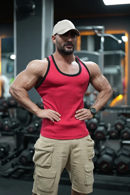 رکابی تنک تاپ قهرمانی آیسان اسلامی قرمز