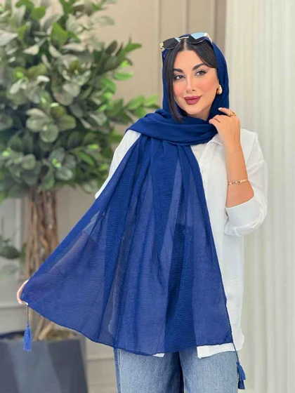 شال پلیسه منگوله‌دار شبنم