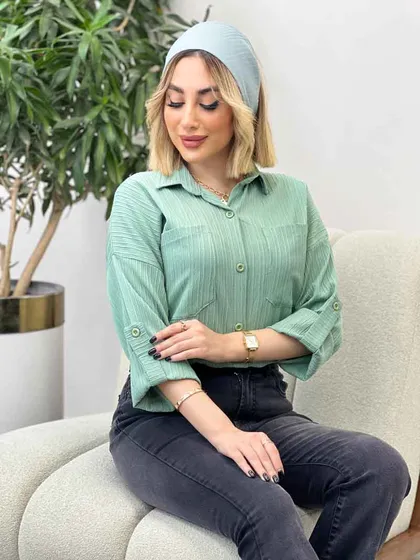 شومیز کراش دو جیب