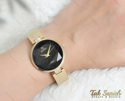 ساعت مچی داتیس زنانه طلایی صفحه اکلیلی Datis-3743-L