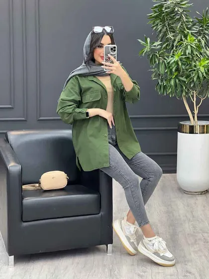 مانتو شومیزی آستین دو دکمه