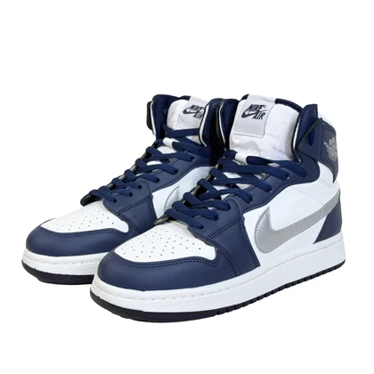 کتانی اسپرت مردانه مدل نایک ایرجردن1 ساق‌دار Nike Air jordan1 رنگ سفید سرمه‌ای کد 51369