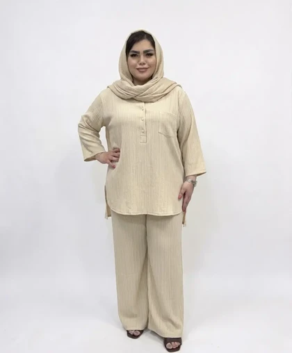 ست تونیک و شلوار سایز بزرگ زنانه