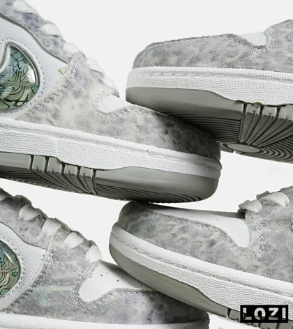 کفش کتانی مردانه و زنانه طوسی سفید سبز نایک NIKE dunk low steam puppet