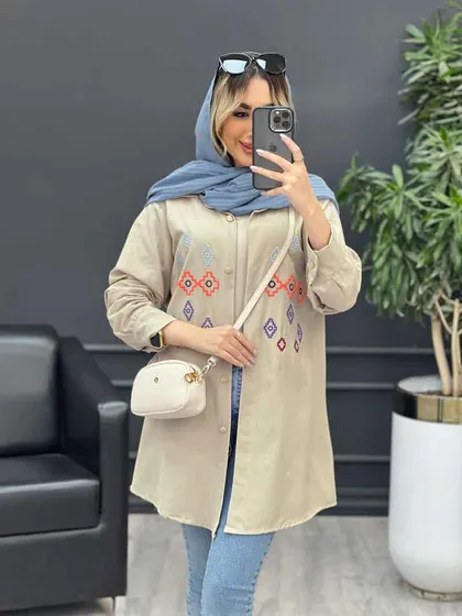 مانتو لینن طرح لوزی