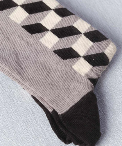 جوراب ساق بلند مردانه شطرنجی 1031