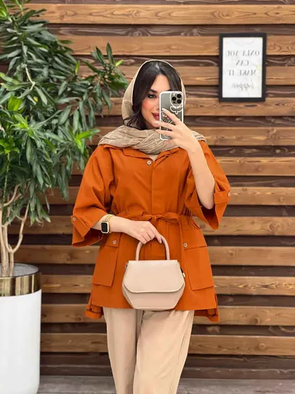 مانتو دکمه مخفی بغل جیب