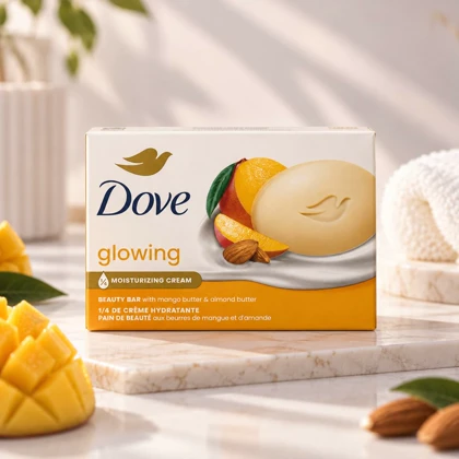 صابون کرمی مرطوب‌کننده داو انبه و کره بادام 106 گرم Dove Glowing Beauty Bar