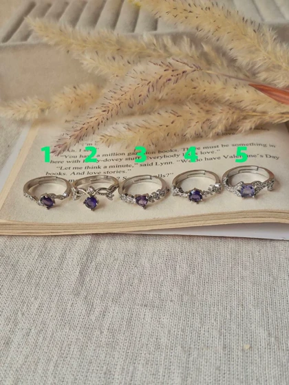 انگشتر جواهری فری سایز بنفش