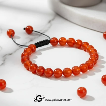 دستبند سنگ عقیق سرخ